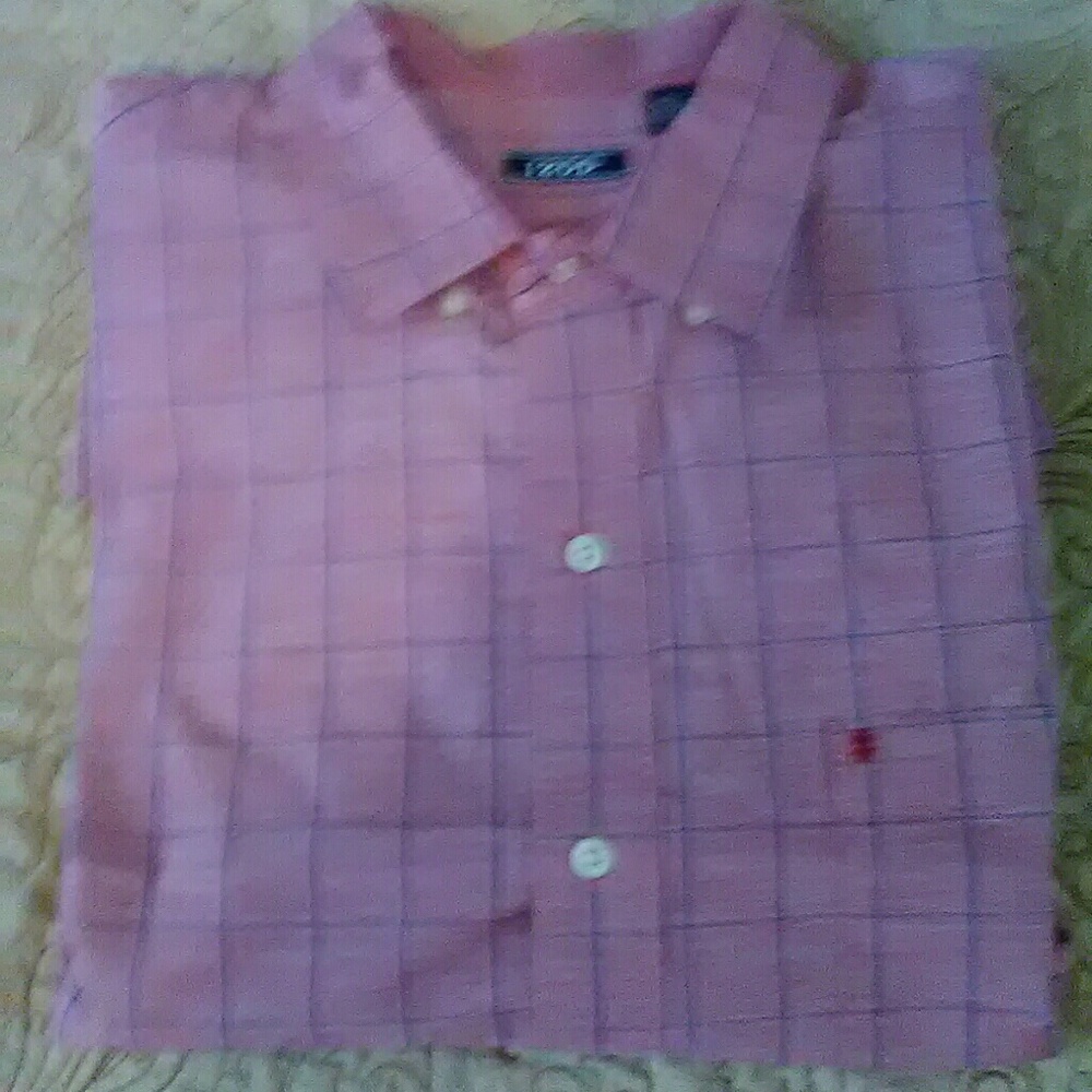 Izod long sleeve red plaid shirt